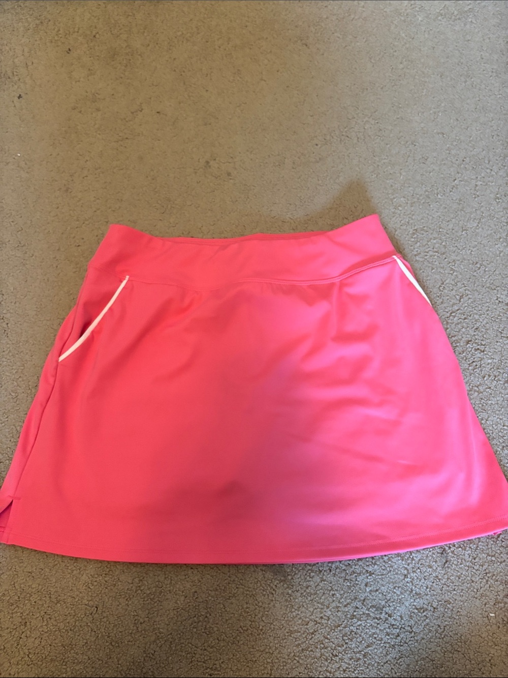 Sigrid Olsen Bright Pink Skater Skort with White Pocket Trim
